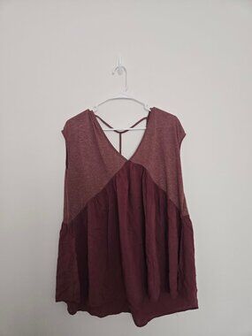 Anthropologie Meadow Rue Mauve/Wine Quincy Top